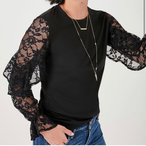 Stella and Dot Belle top. Lace sleeves. Almost like new. - Picture 2 of 7